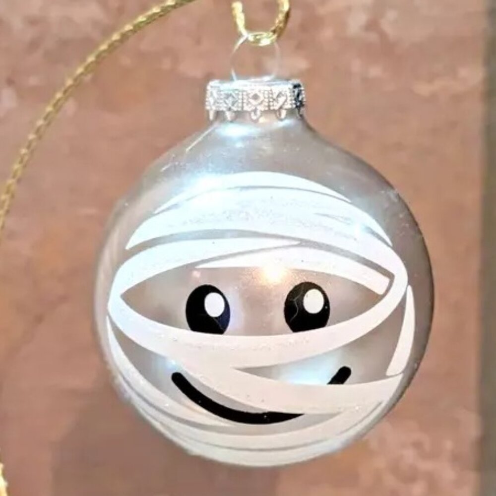 Mummy Halloween Blown Glass Ornament Made In Hungary For Bronners